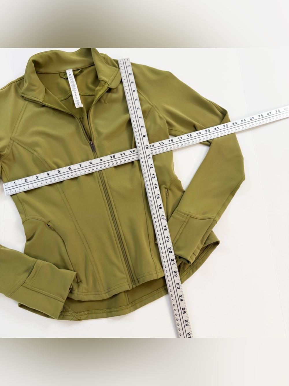 Lululemon Jacket Womens 8 InStill Bronze Green Full Zip Fitted - Picture 5 of 8